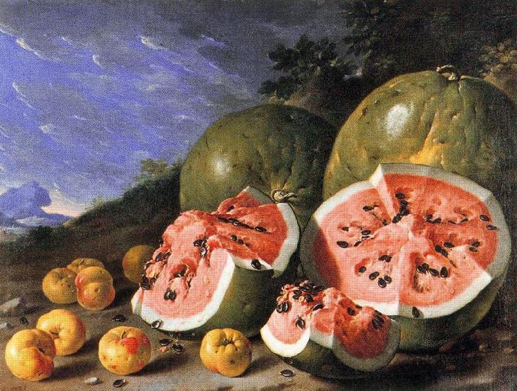 Luis Melendez Still Life with Watermelons and Apples, Museo del Prado, Madrid. Germany oil painting art